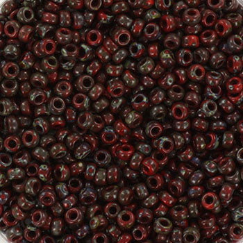 Miyuki seed beads - Picasso Opaque red garnet 11/0