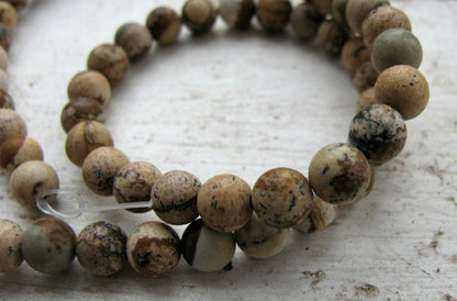 Picture Jasper - Rund frostad 6mm 1 sträng