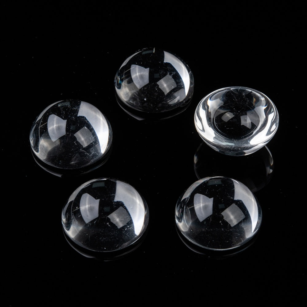 Flatbacks cabochoner - Rund, klart glas, 25mm, 10-pack