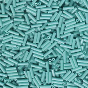 Miyuki Bugle Beads - Opaque Turquoise Green 6 mm