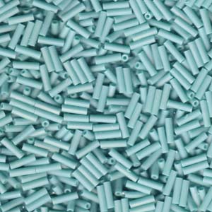 Miyuki Bugle Beads - Opaque Turquoise Green Matte 6 mm