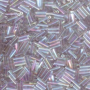 Miyuki Bugle Beads - Crystal AB 6 mm