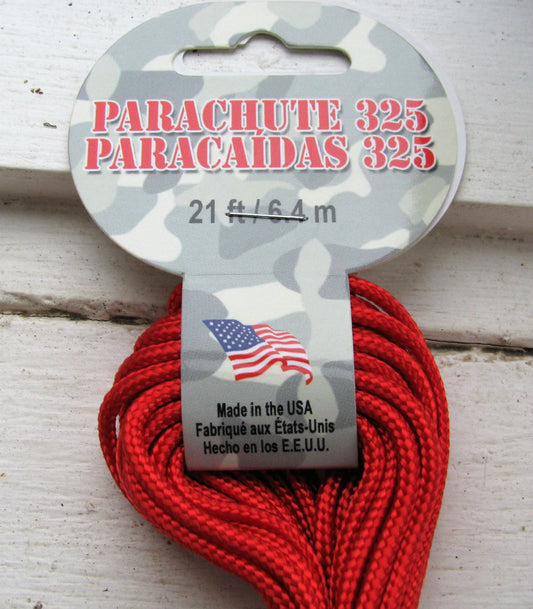 Paracord 325 - Röd 3mm, 6,4 m