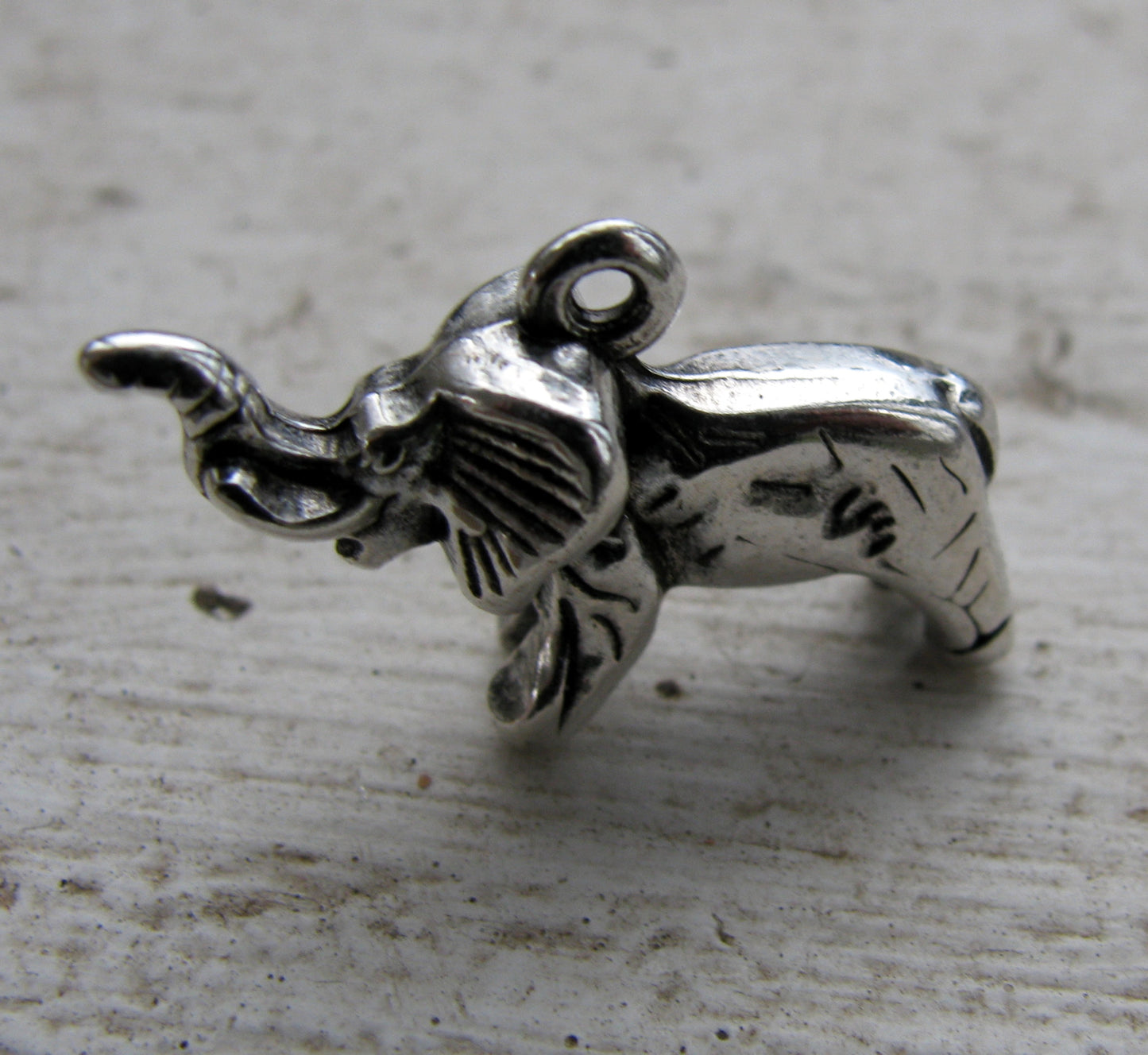 Berlock silverfärgad - Elefant, 3D, 1 styck