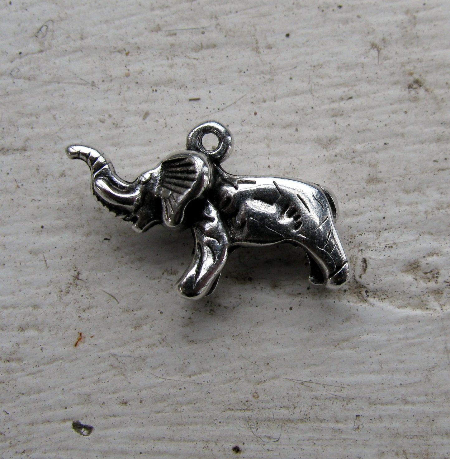 Berlock silverfärgad - Elefant, 3D, 1 styck