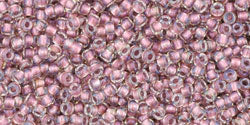 TOHO seed beads - Inside-Color Crystal/Rose Gold-Lined 15/0