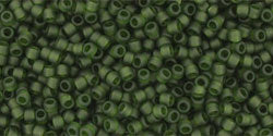 TOHO seed beads - Transparent-Frosted Olivine 15/0