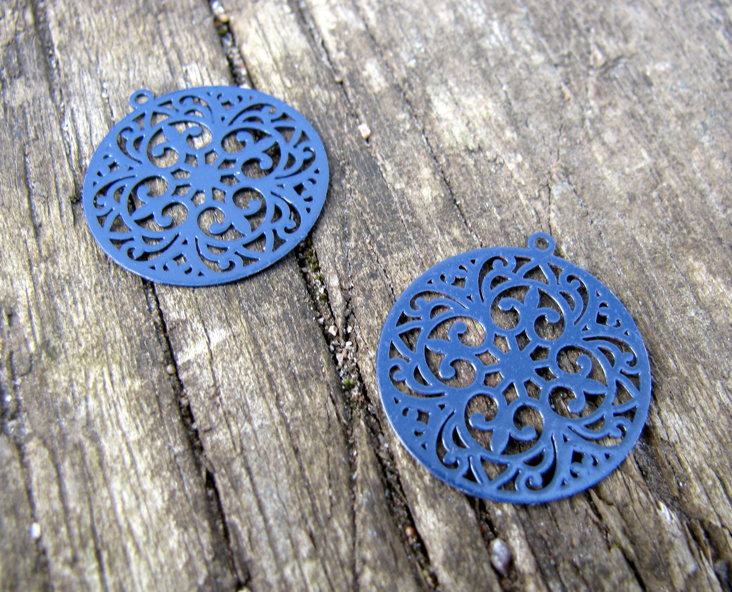 Berlock Mörkblå - Mandala 20mm, 2 pack