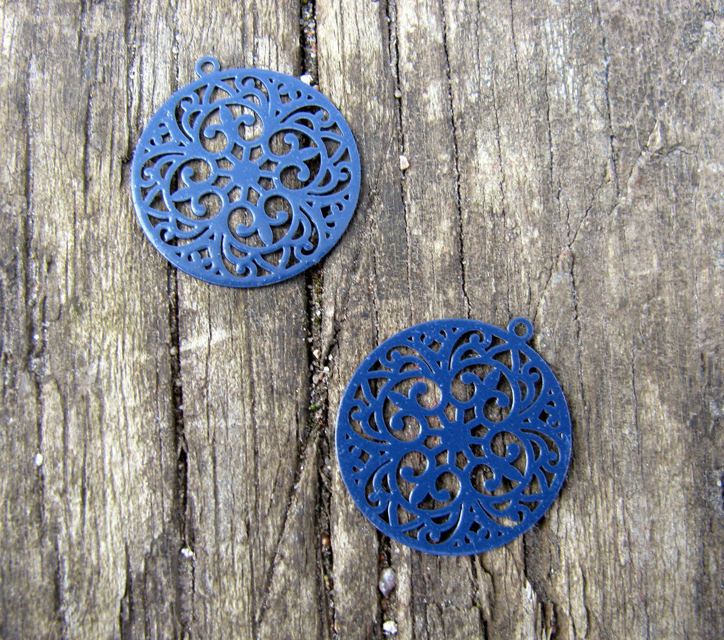 Berlock Mörkblå - Mandala 20mm, 2 pack