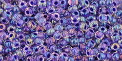 TOHO seed beads - Inside-Color Rainbow Crystal/Tanzanite-Lined (11-181) 11/0