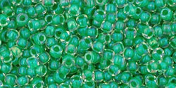 TOHO seed beads - Inside-Color Crystal/Shamrock-Lined (11-187) 11/0