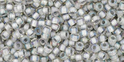 TOHO seed beads - Inside-Color Rainbow Crystal/Gray-Lined (11-261) 11/0