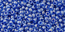 TOHO seed beads - Inside-Color Lt Sapphire/Opaque Dk Blue-Lined (11-1057) 11/0