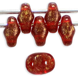 SuperDuo - Gold Marbeld Siam Ruby