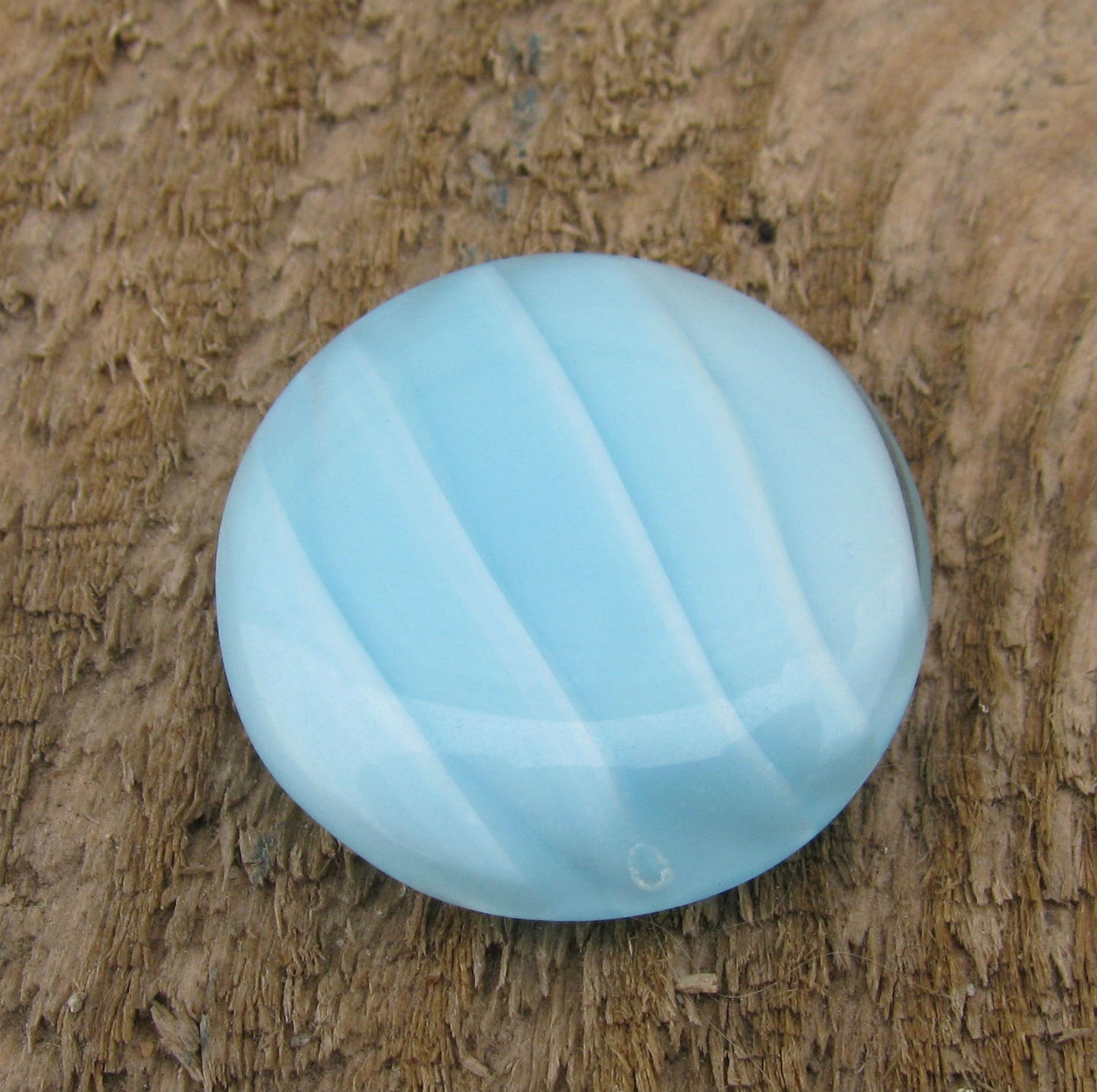 Cabochon Rund - Ljusblå / Vit ca 24mm 1 styck