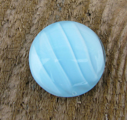 Cabochon Rund - Ljusblå / Vit ca 24mm 1 styck