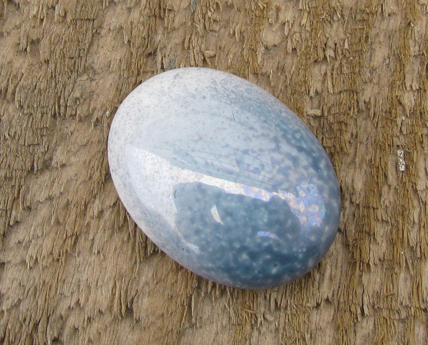 Cabochon Oval - Blå / Vit 25x18mm 1 styck