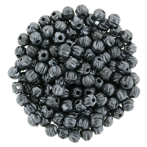 Tjeckiska Melon Round - Jet Hematite 3mm 50- pack