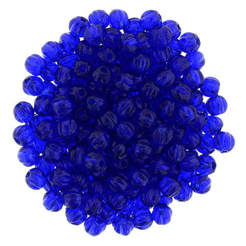 Tjeckiska Melon Round - Cobalt 3mm 50- pack