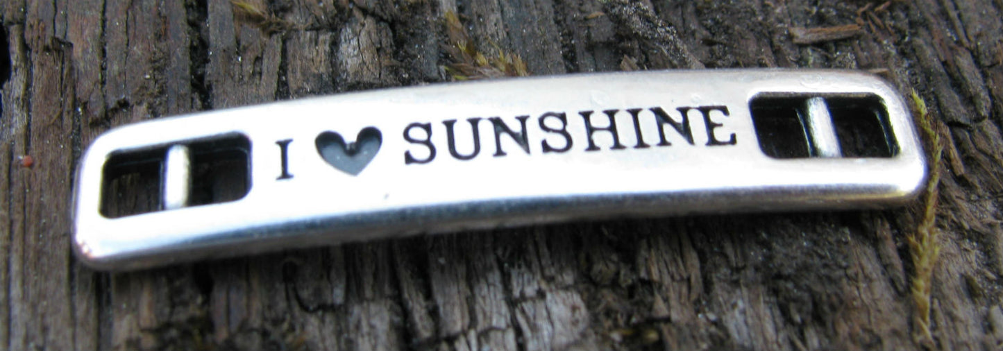 Connector Silverfärgat - I <3 Sunshine 36x7mm, 1 styck