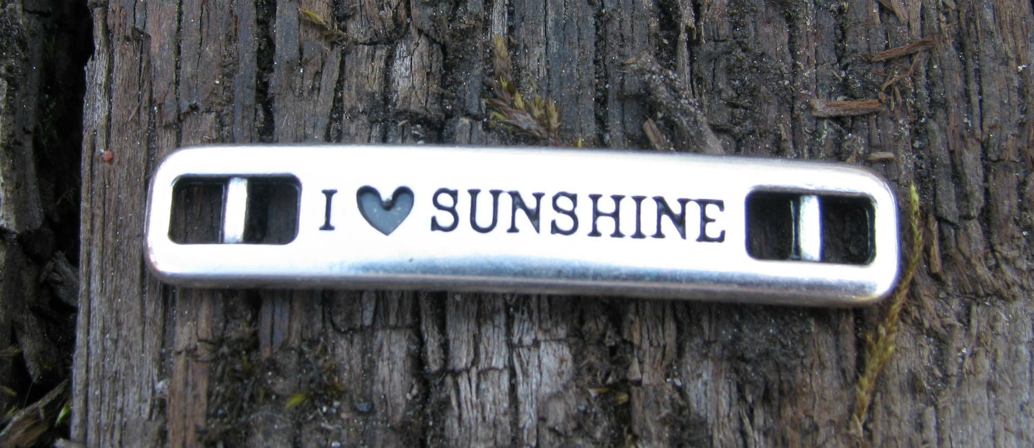 Connector Silverfärgat - I <3 Sunshine 36x7mm