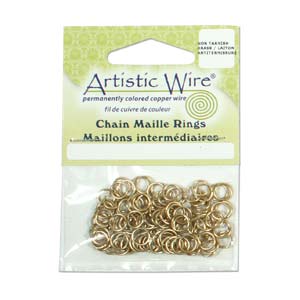 Artistic Wire 18 Ga - Brass Non tarnish Chain Maille Rings 1 förpackning