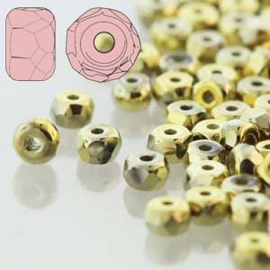 Facetterad Micro Spacers - Full Amber 2x3mm, 6 gram