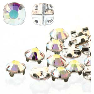 Rose Montees SS16 - Crystal AB Silver 4mm 10- pack