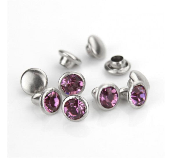 Nitar ImpressArt - Czech Crystal Snap Rivets, Round- Amethyst (5st)