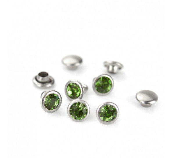 Nitar ImpressArt - Czech Crystal Snap Rivets, Round- Emerald (5st)