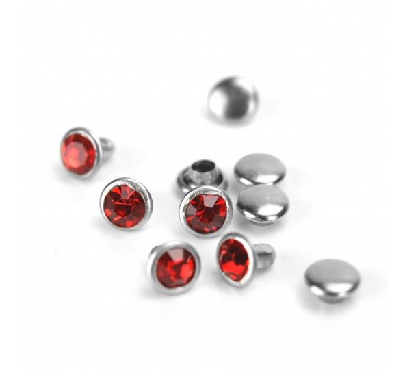 Nitar ImpressArt - Czech Crystal Snap Rivets, Round- Ruby (5st)