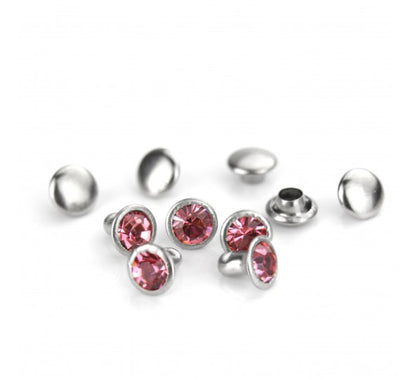 Nitar ImpressArt - Czech Crystal Snap Rivets, Round- Pink Tourmaline (5st)