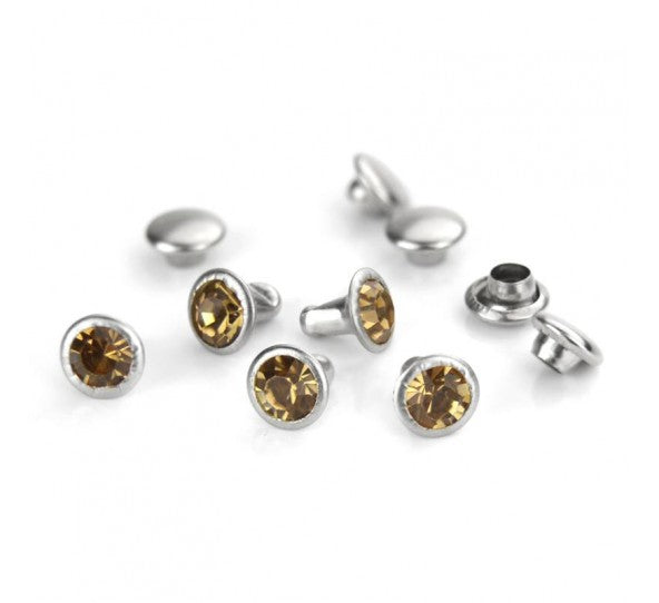 Nitar ImpressArt - Czech Crystal Snap Rivets, Round- Topaz (5st)