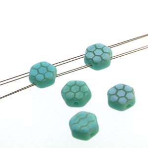 Honeycomb - Turquoise Green Laser Core Matt AB 6mm, 1 sträng