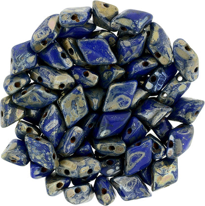 Matubo Gemduo - Opaque Blue Silver Picasso 8x5mm, 10 gram