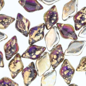 Matubo Gemduo - Backlit Purple Haze / Gold 8x5mm