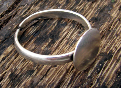 Ringstomme Silverfärgad - Platta 10 mm, 1 styck