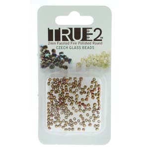 Tjeckiska Firepolish - Gold Rainbow, True 2 mm, 2 gram