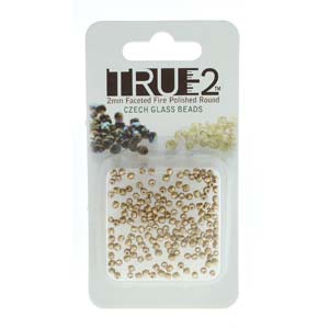 Tjeckiska Firepolish - Pale Bronze Gold, True 2 mm, 2 gram