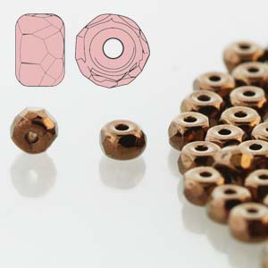 Facetterad Micro Spacers - Dark Bronze 2x3mm, 6 gram