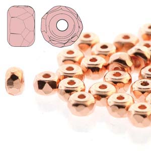 Facetterad Micro Spacers - Copper Plate  2x3mm, 6 gram