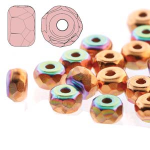 Facetterad Micro Spacers - Copper Plate  AB 2x3mm, 6 gram