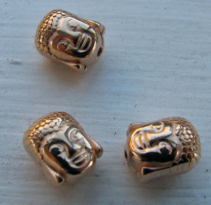 Mellandel Roséguldfärgad - Buddha huvud 10x8mm