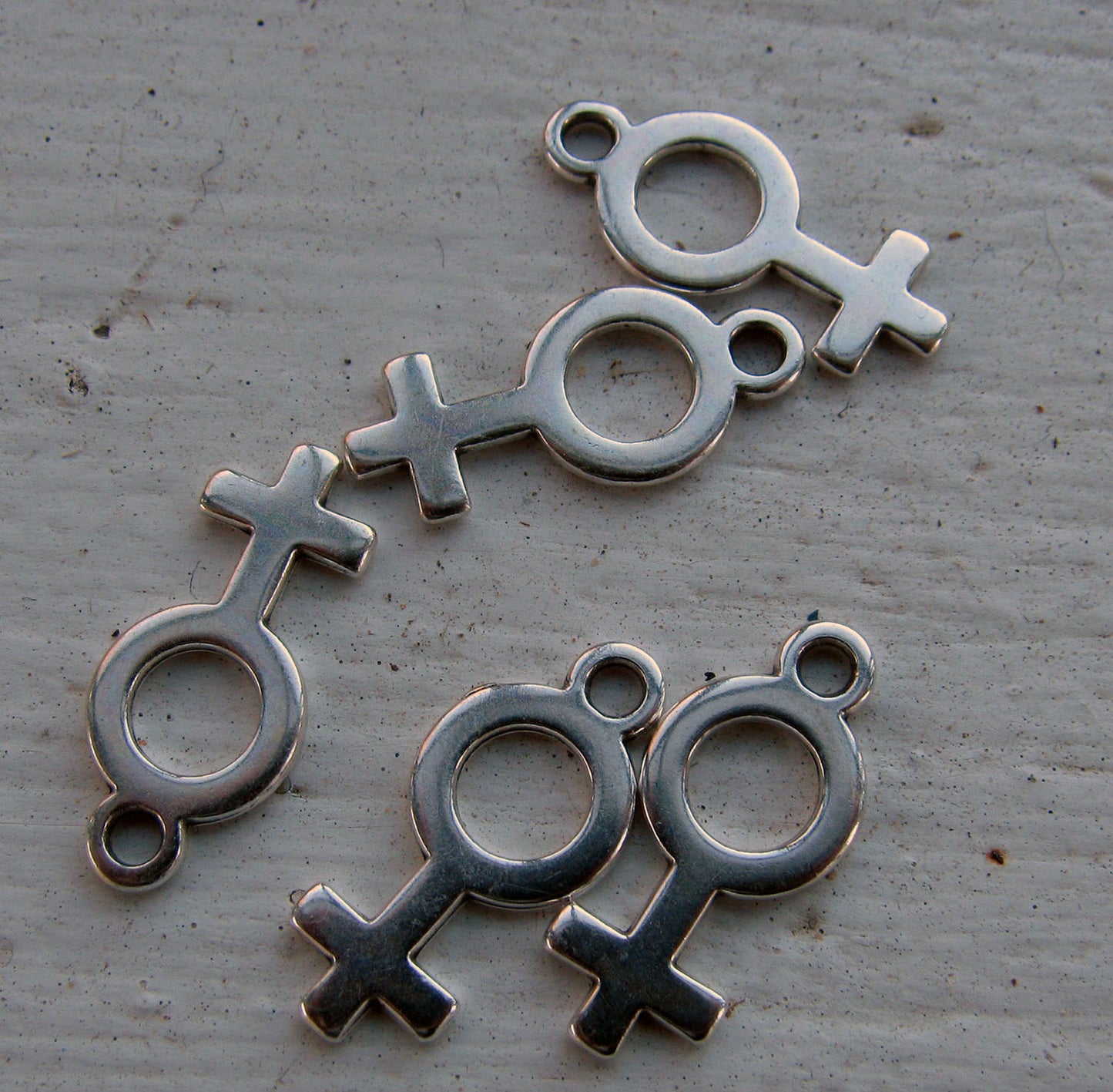 Berlock silverfärgad - Symbol Kvinna 14x8mm 5- pack