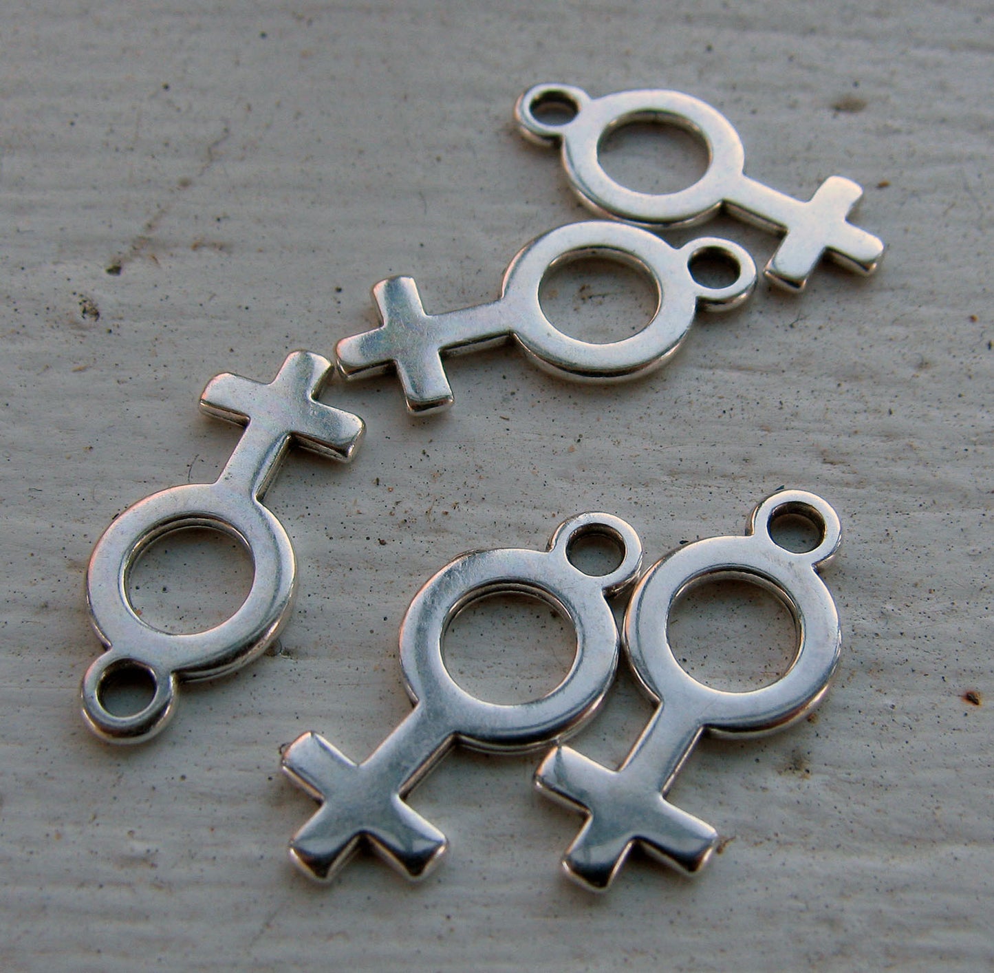 Berlock silverfärgad - Symbol Kvinna 14x8mm 5- pack