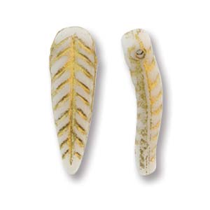 Bird Feather - White Gold 5x17mm 1 stäng