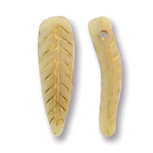 Bird Feather - Beige Gold 5x17mm 1 stäng