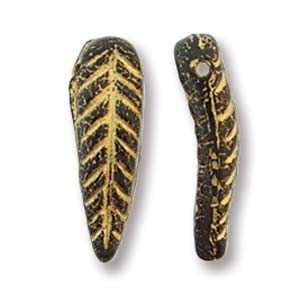 Bird Feather - Jet Gold 5x17mm 1 stäng