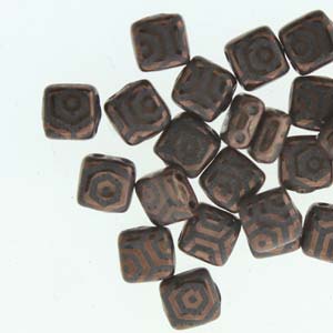 Tile Beads - Jet Laser Bronze Web