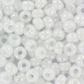 Miyuki seed beads - Opaque White AB 6/0